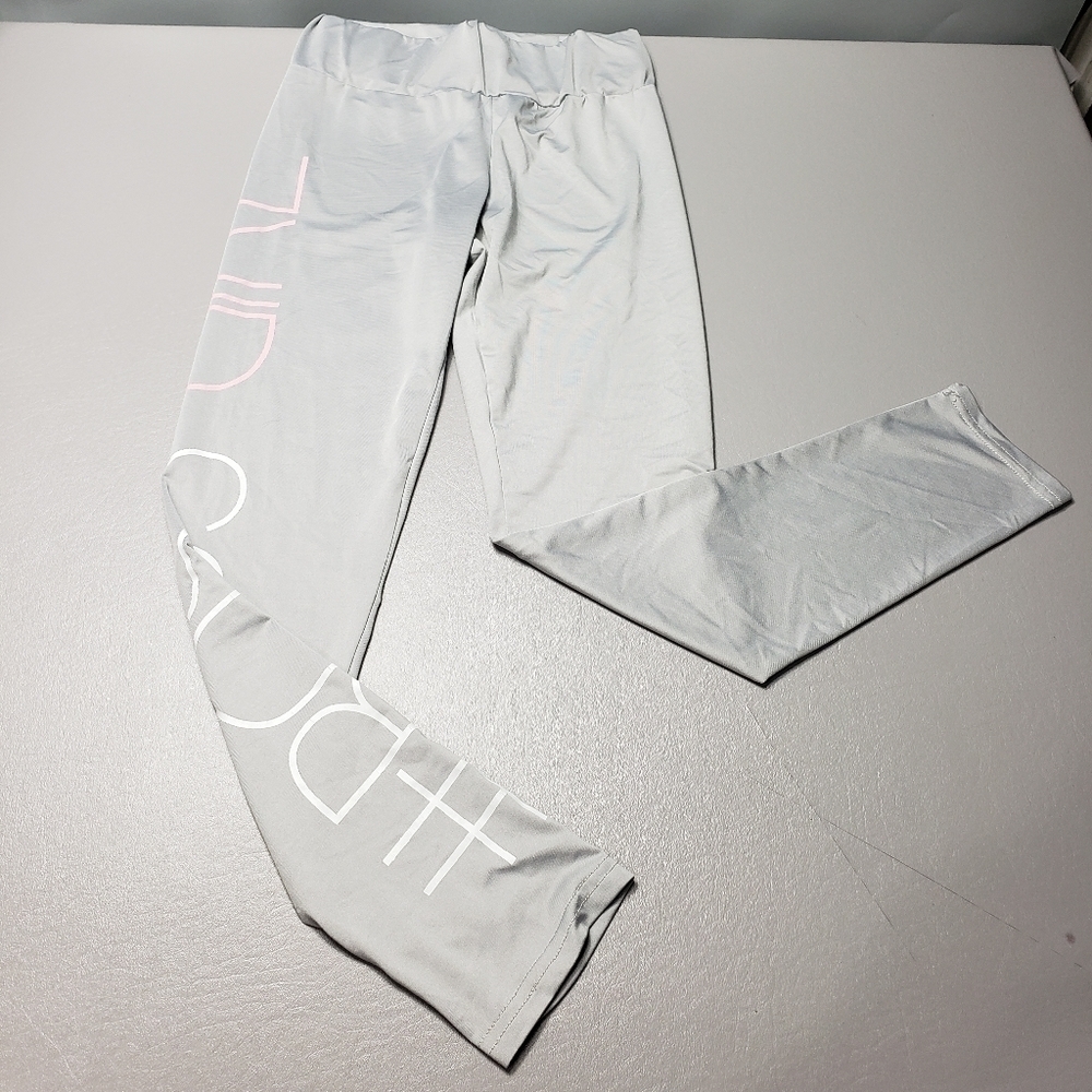 wanna this /boss girl gray leggings juniors size large